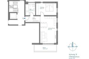 Neubau - freundliche 2-Zimmer-Wohnung mit großem Balkon – Die vollständige Adresse der Immobilie erhältst du vom Anbieter., 86179 Haunstetten-Nord, Augsburg – Vorschaubild 2