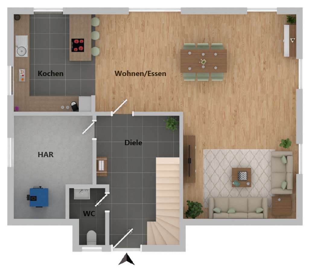 Immobilie in Kissenbrück - Schickes Familienhaus mit Raum für Homeoffice und mit weitem Blick in die Landschaft - Bild 4