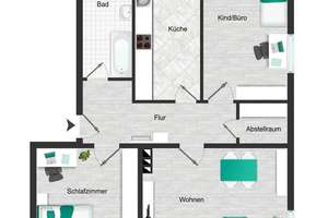 Familienfreundliche 3-Zimmer-Wohnung in ruhiger Lage – Rückertstraße 10, 38112 Lehndorf-Watenbüttel, Braunschweig – Vorschaubild 9