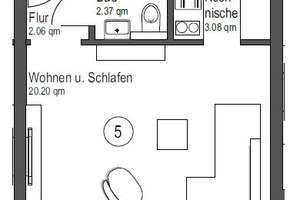 Top helle 1 Zi. Whg. mit sep. Küche u. Bad – Schwärmerweg 13, 70439 Stammheim-Mitte, Stuttgart – Vorschaubild 2
