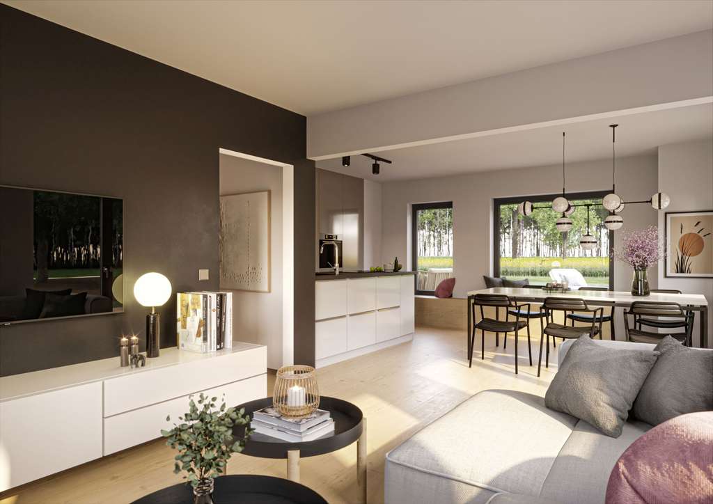 Immobilie in Heuthen - Design-Highlight mit voller Höhe: 2 Vollgeschosse, Massivwände, Flachdach-Stil. - Bild 2