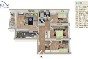 Großzügige 4-Zimmerwohnung mit Balkon. – 79110 Landwasser, Freiburg im Breisgau – Vorschaubild 13