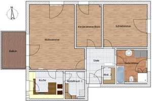 PROVISIONSFREI - Sehr schöne 3-Zimmer-Wohnung, in bevorzugter Lage im Oldenburger Norden. – Die vollständige Adresse der Immobilie erhältst du vom Anbieter., 26127 Nadorst, Oldenburg (Oldenburg) – Vorschaubild 2