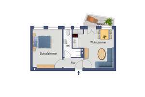 KLEINE ERDGESCHOSS WOHNUNG MIT BALKON!!! – Segeberger Weg 7, 40468 Unterrath, Düsseldorf – Vorschaubild 2