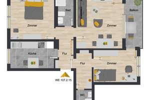 Großzügige 3-Zimmer-Wohnung mit Schlossblick in Herzberg – Edelweißstr. 13, 37412 Herzberg am Harz – Vorschaubild 2