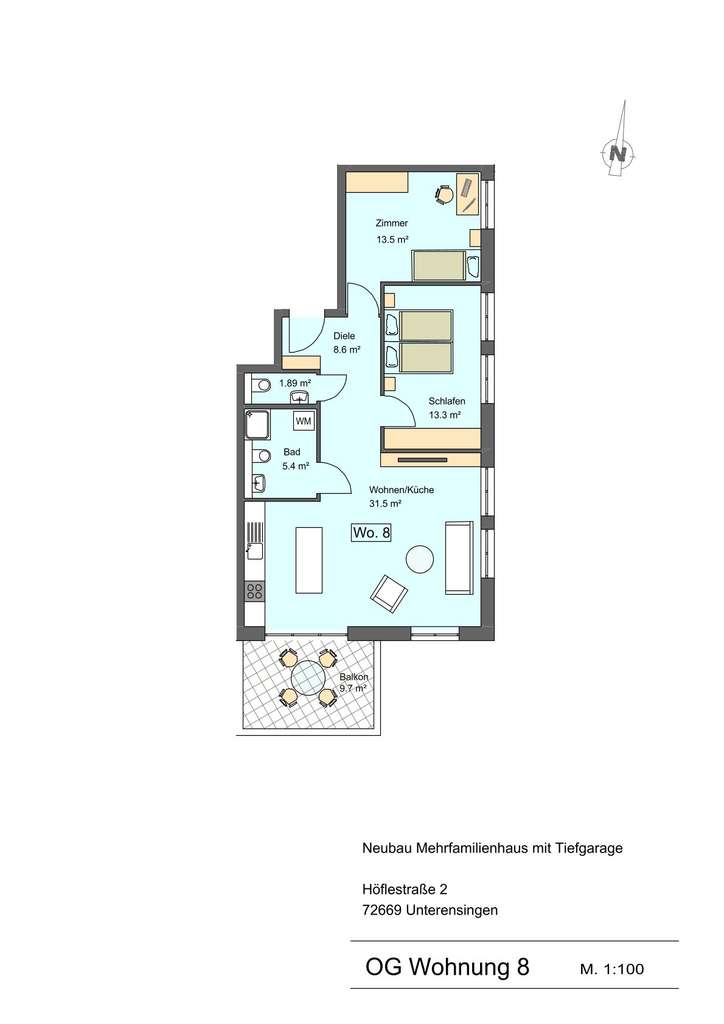 Immobilie in Unterensingen - 3-Zimmer Obergeschoss Neubauwohnung  (Fertigstellung: Q3-2026) - Bild 0