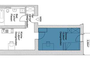 1,5-Zimmer-Wohnung mit toller Innenausstattung, Balkon und Einbauküche in Erfurt – Blumenschmidtstraße 1, 99085 Krämpfervorstadt, Erfurt – Vorschaubild 2