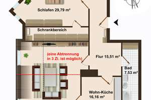 Eine Wohnung, viele Möglichkeiten: Gemütliche 2-3 Zimmer, herrlicher Weitblick am Pasinger Stadtpark – Die vollständige Adresse der Immobilie erhältst du vom Anbieter., 81241 Pasing, München – Vorschaubild 9