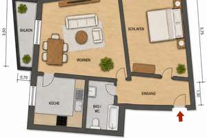 2-Zimmer-Wohnung mit Balkon in zentraler Lage von Ludwigshafen- Friesenheim – 67063 Friesenheim, Ludwigshafen am Rhein – Vorschaubild 7