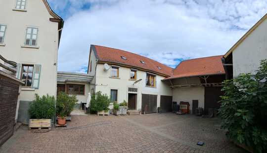 Bild von Ehemaliger Winzerbetrieb im alten Ortskern von Fl.-Dalsheim mit historischem Hintergrund und ELW