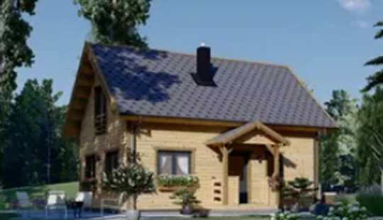 Bild von Fertighaus aus Holz (isoliert) 79 m² Wohnfläche