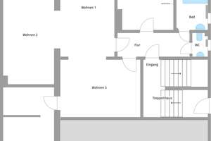  Großzügige 2,5-Zimmer-Wohnung EG, EBK, Parkett, Kaminofen, Terrasse, Süd-Garten & Garage – Natruper Straße 115, 49076 Hafen, Osnabrück – Vorschaubild 3