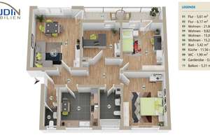 Attraktive 4-Zimmer-Wohnung mit schönem Balkon und idealer Raumaufteilung. – 79115 Haslach-Schildacker, Freiburg im Breisgau – Vorschaubild 14