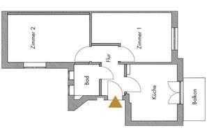 Vollständig renovierte, kernsanierte 2-Zimmer-Wohnung mit Balkon und EBK in Bestlage in Hamburg – Erikastraße 43 b, 20251 Eppendorf, Hamburg – Vorschaubild 3