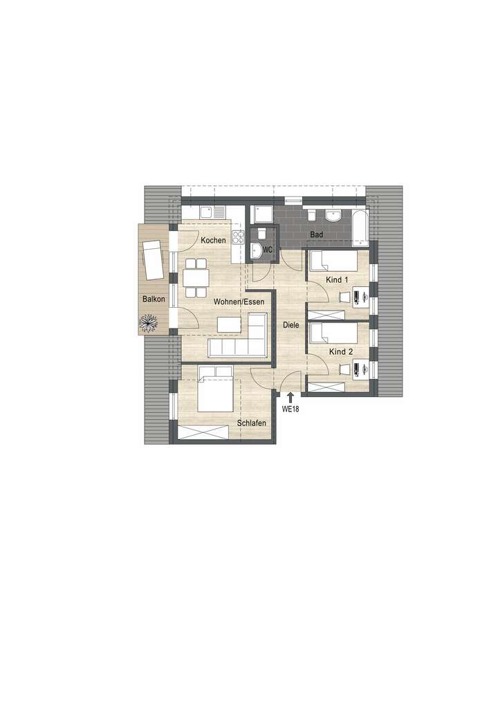 Grundrissplan WE Nr. 18