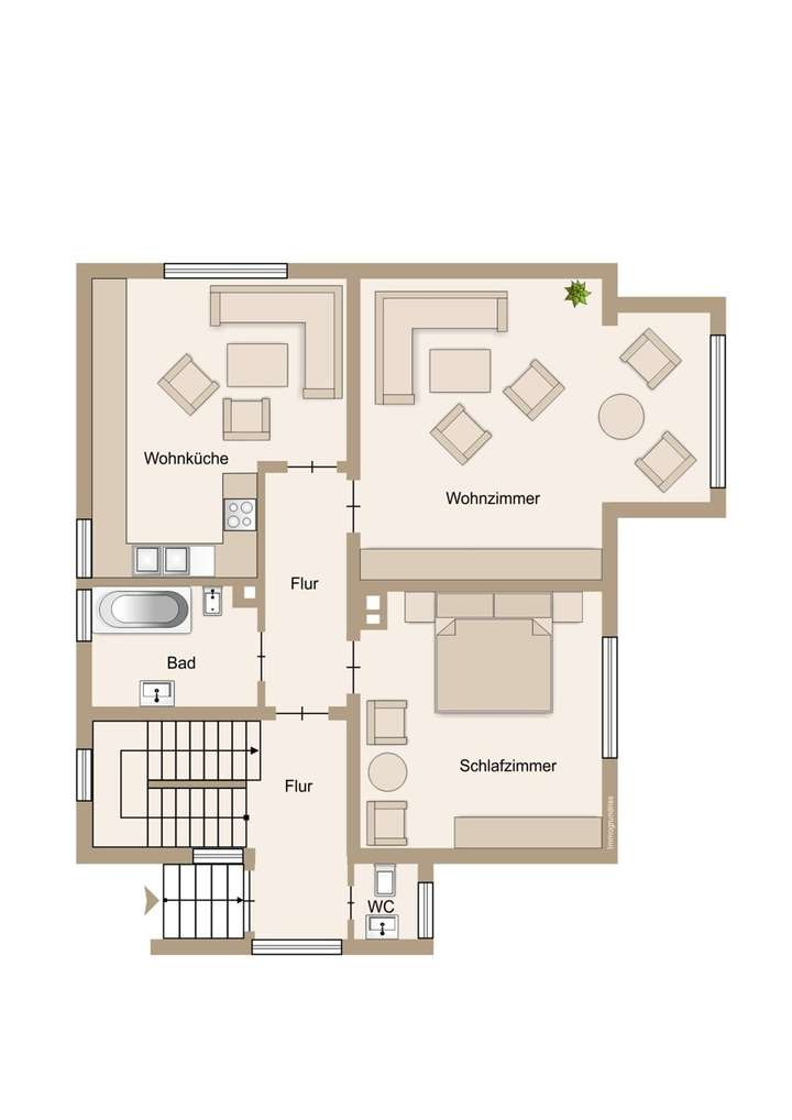 Leben im unteren Geschoss