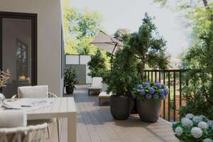 Penthouse-Feeling auf höchstem Niveau: 50 m² Süd-Dachterrasse mit Blick ins Grüne – Frahmredder 58, 22393 Sasel, Hamburg – Vorschaubild 5
