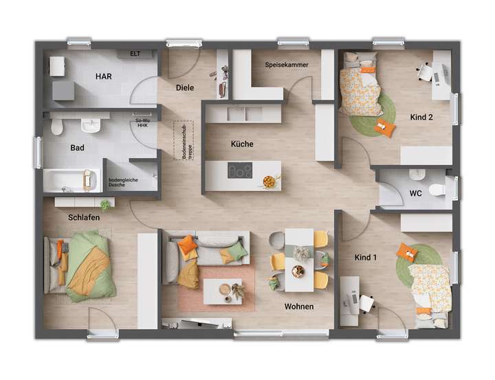 Bungalow 110-Grundriss