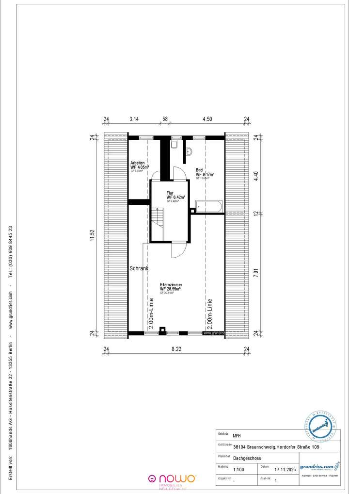 Grundriss DG bemaßt