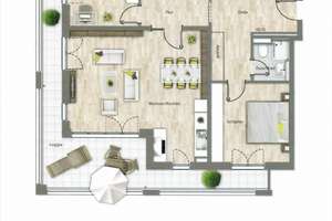 Lichtdurchfluteten 3-Zimmer-Wohnung mit großer Loggia – Gerberau 11, 80997 Allach, München – Vorschaubild 2