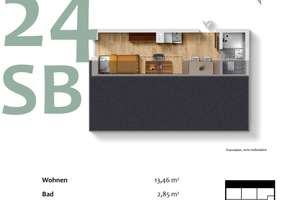 Modernes Studentenapartment inkl. Möbel – Neubau am Englischen Garten – Grasmeierstraße 8, 80805 Alte Heide-Hirschau, München – Vorschaubild 1