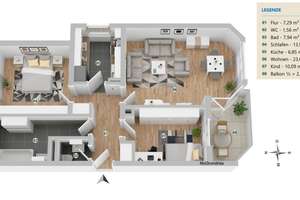 Gemütliche 3-Zimmerwohnung in S-Bahnhofnähe mit Süd-Balkon.... – Schulstraße 26, 82008 Unterhaching – Vorschaubild 9