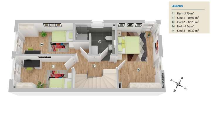 Haus 3, Obergeschoss