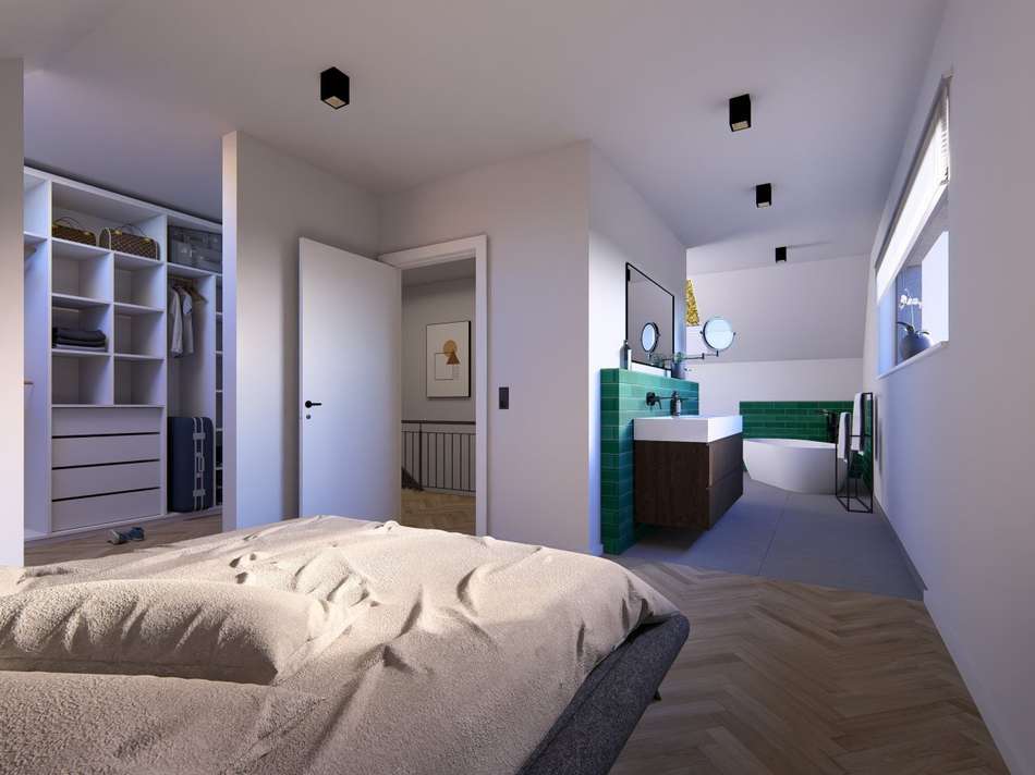 Ansicht Schlafzimmer/Badezimme