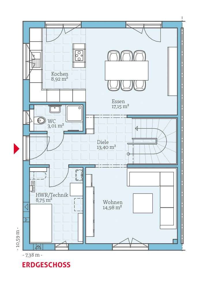 Erdgeschoss ohne Keller