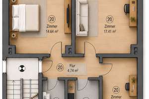 Erstbezug nach Sanierung: Moderne 3-Zimmer-Wohnung mit Tageslichtbad und Südbalkon – Artur-Becker-Straße 3, 18069 Reutershagen, Rostock – Vorschaubild 21