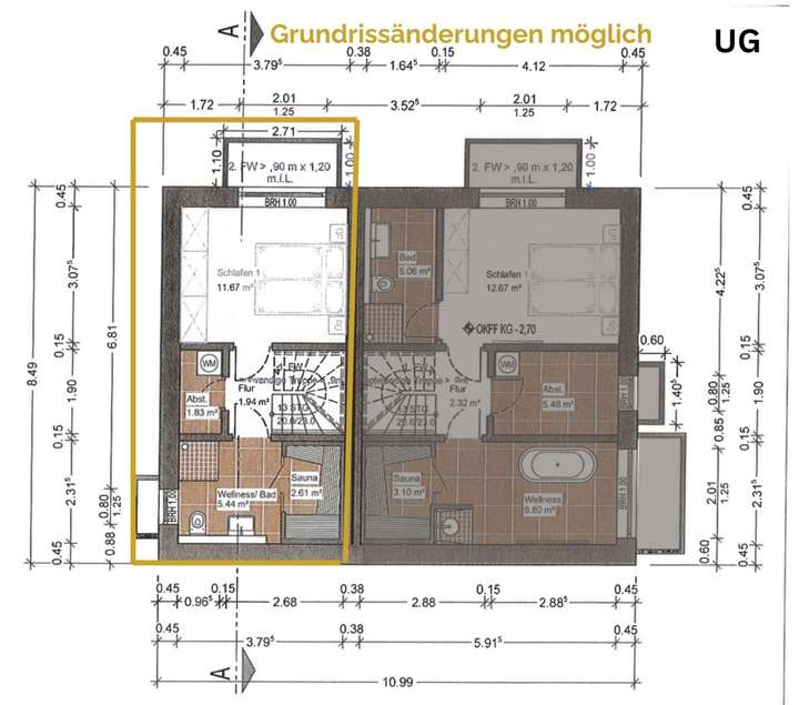 Grundriss UG Ferienwohnung