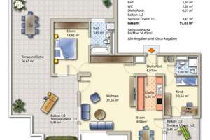 Traumhafte 3,5-Zimmer-Penthouse-Style-Wohnung mit großer Terrasse – Die vollständige Adresse der Immobilie erhältst du vom Anbieter., 70195 Botnang-Süd, Stuttgart – Vorschaubild 5