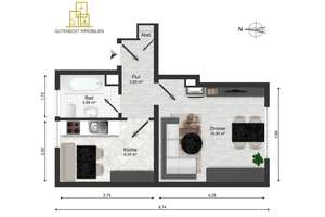 Vielseitig & attraktiv: Vermietete 1-Zimmer-Wohnung für Kapitalanleger in Karlsruhe Grötzingen – Die vollständige Adresse der Immobilie erhältst du vom Anbieter., 76229 Grötzingen, Karlsruhe – Vorschaubild 4