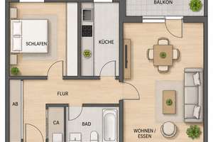 Ab November bezugsfrei: 2-Zimmer-Wohnung mit Balkon, Aufzug & TG-Stellplatz in Halle-Wörmlitz – 6128 Böllberg/Wörmlitz, Halle (Saale) – Vorschaubild 6