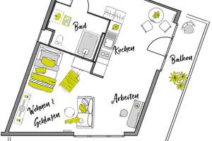 Möblierte Komfort XL-Apartments mit Terrasse - Urban Living Heilbronn – Schmollerstraße 55, 74074 Heilbronn, Heilbronn – Vorschaubild 5