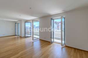 Moderne Penthousewohnung mit großzügiger, umlaufender Dachterrasse und Tiefgaragen-Stellplatz