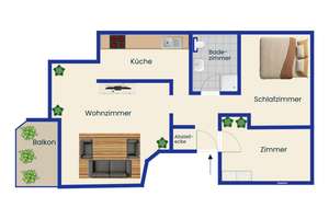 Die perfekte 3-Zimmer-Eigentumswohnung mit Süd-West-Balkon und Stellplatz in Lichterfelde West – Die vollständige Adresse der Immobilie erhältst du vom Anbieter., 12205 Lichterfelde, Berlin – Vorschaubild 14