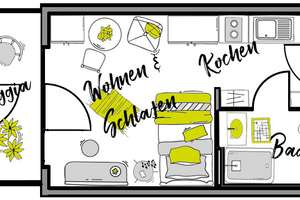 Möblierte Komfort-Apartments mit verglaster Loggia - Campus Living Darmstadt – Haardtring 15, 64295 Darmstadt-West, Darmstadt – Vorschaubild 14