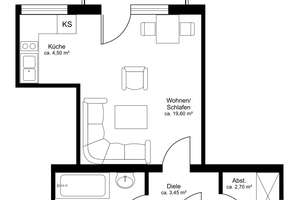 MUTZHAS – Charmantes Single-Apartment in München Laim – Die vollständige Adresse der Immobilie erhältst du vom Anbieter., 80689 Am Westbad, München – Vorschaubild 5