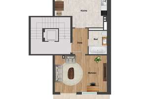 Zentral. Charmant. Pempelfort. Dachgeschoss-Wohnung 51m² 2 Zimmer Küche Wannenbad 2 X Terrasse – Die vollständige Adresse der Immobilie erhältst du vom Anbieter., 40479 Pempelfort, Düsseldorf – Vorschaubild 2