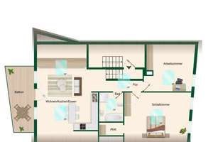 Exklusive Dachgeschosswohnung mit Einbauküche und großem Sonnenbalkon inkl. Panoramablick im Zentrum – Hauptstraße 70, 53604 Bad Honnef – Vorschaubild 21