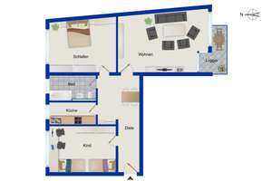 Gepflegte 3-Zimmer-Wohnung mit Balkon und Garage in Bremerhaven-Lehe – Die vollständige Adresse der Immobilie erhältst du vom Anbieter., 27576 Klushof, Bremerhaven – Vorschaubild 4