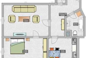Schöne renovierte 2-Zi-Altbauwohnung, Küche mit  EBK in Bogen Zentrum – Stadtplatz 14, 94327 Bogen – Vorschaubild 1