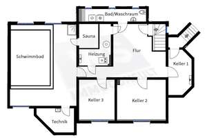 Individuelles EFH mit 2 Einheiten: 11 Zimmer, 409 m² Nutzfl., Keller, Pool, großer Garten! – Puschkinallee xx, 15745 Wildau – Vorschaubild 78