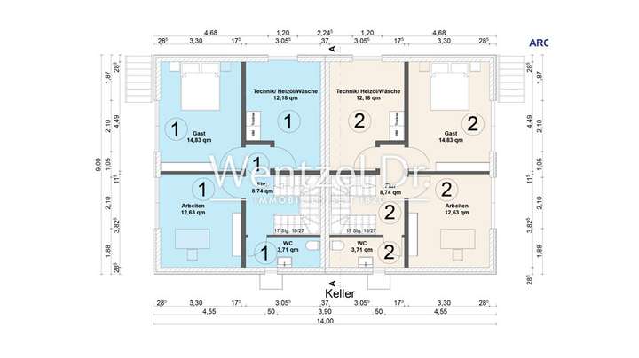 Grundriss, Kellergeschoss