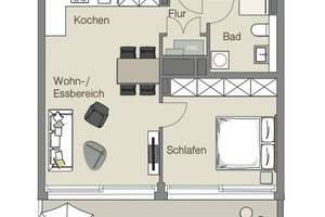Stilvolle 2-Zimmer-Wohnung mit moderner Einbauküche, großem Balkon und Tiefgarage in Stuttgart – Die vollständige Adresse der Immobilie erhältst du vom Anbieter., 70469 Bahnhof Feuerbach, Stuttgart – Vorschaubild 12