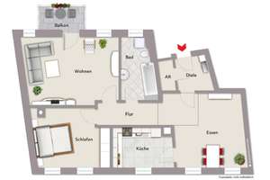 Rarität! Ruheoase inmitten der historischen Altstadt; 3 Zimmer, Balkon & Garten – Afragäßchen 7, 86150 Lechviertel, östl. Ulrichsviertel, Augsburg – Vorschaubild 3
