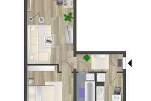 Helle 2-Raum-Balkonwohnung mit Einbauküche – Yorckstr. 42d, 9130 Yorckgebiet, Chemnitz – Vorschaubild 6