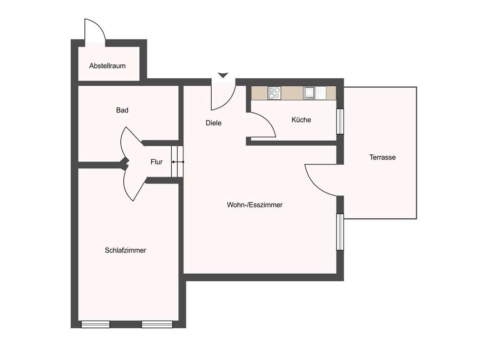 Grundriss EG - 2-Zi-Wohnung