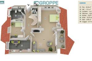 Großzügige 3,5 Zimmer Maisonette- Wohnung mit Loggia in Salzgitter-Thiede zu verkaufen. – 38239 Thiede, Salzgitter – Vorschaubild 23